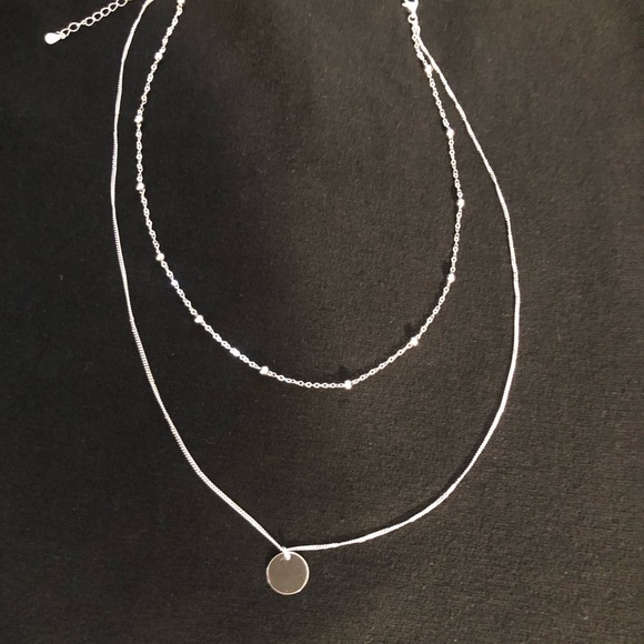 Layered Disc Pendant Choker Necklace for Women Girls - Picture 3 of 4